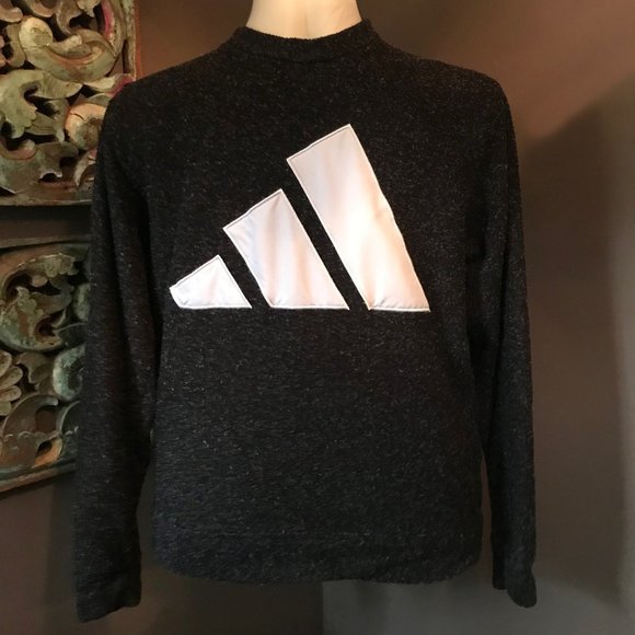 ADIDAS Dark Grey Pullover with Sewn on Mountain Logo - Picture 1 of 5